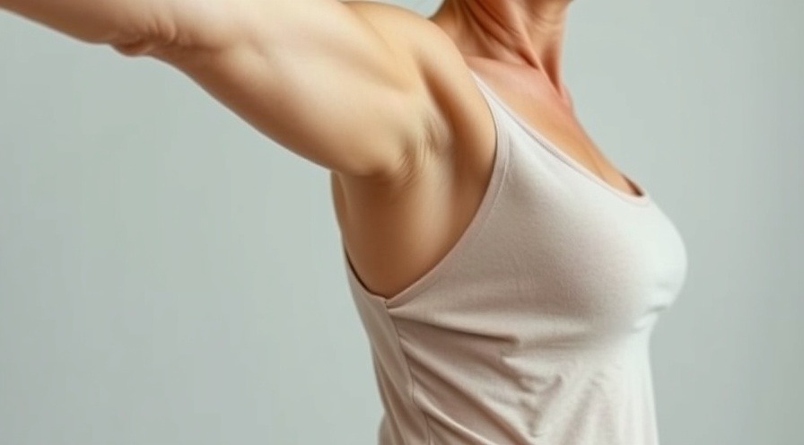 A woman's arm showing age-related flabbiness, emphasizing hormonal balance and a healthy lifestyle.