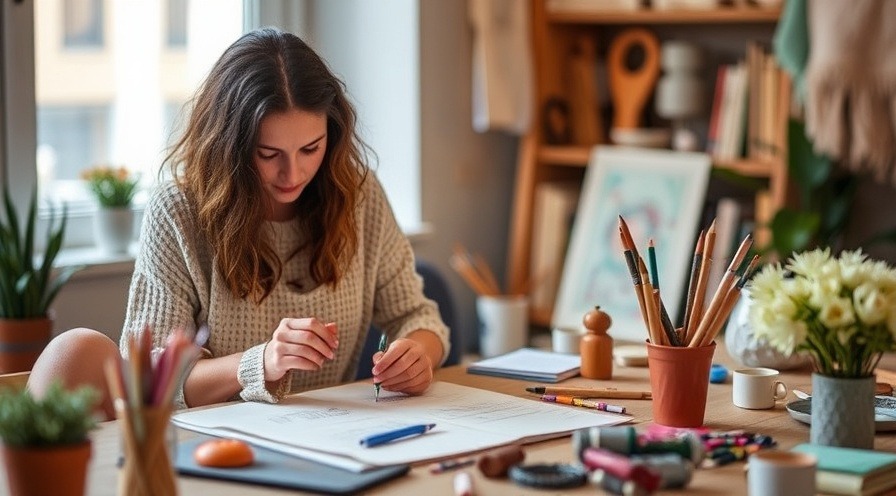 Creative activities as self-care for mental wellness and joy.