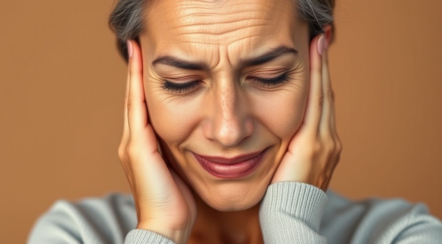 woman experiencing hot flashes, promoting tips for managing menopause symptoms.