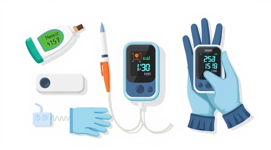 illustration of pulse oximetry tools for healthcare monitoring.