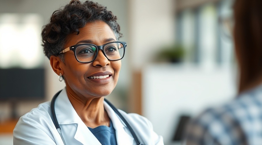 Mature black woman doctor providing emotional support in fertility coaching with sincerity.