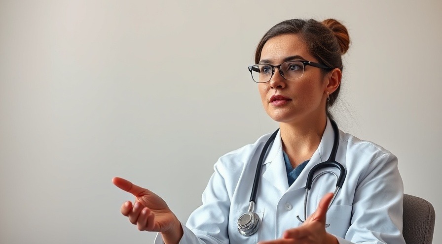 Female doctor discussing gonorrhea antibiotic treatment advancements in a photorealistic setting.