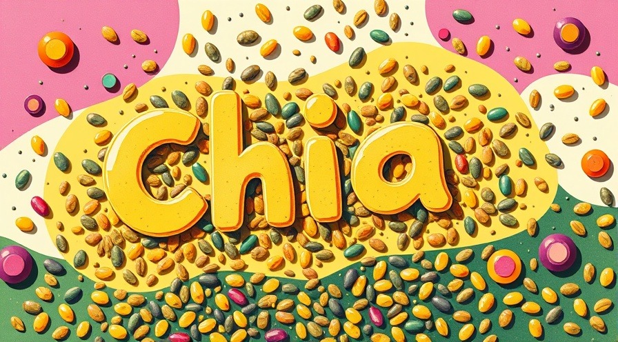 Colorful illustration of Chia seeds as a holistic solution in plant-based nutrition.