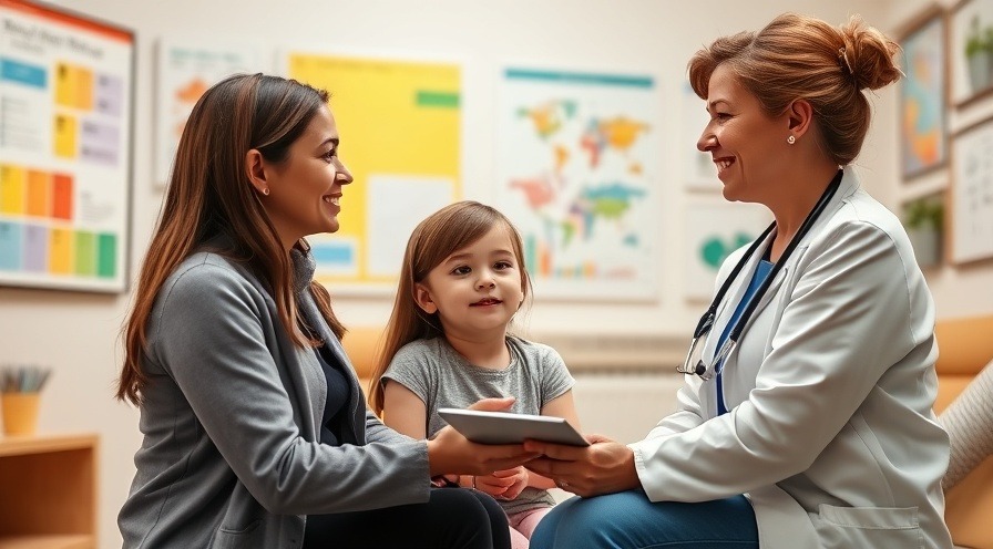 Pediatrician explains juvenile arthritis treatment effectiveness to child and mom.