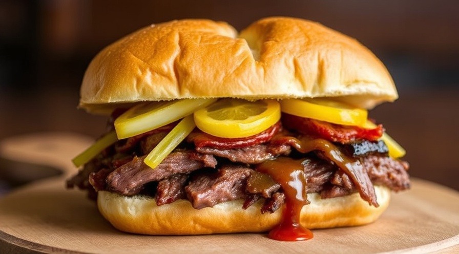 Delicious BBQ brisket sandwich, perfect for slow cooker recipes and family meal ideas.