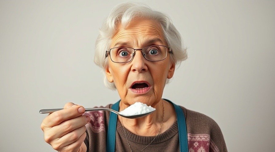 Older woman surprised by the advantages of holistic remedies with baking soda.