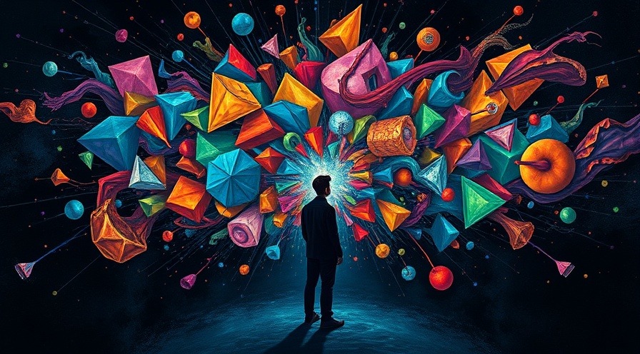 Surreal depiction of obsessive-compulsive disorder, showcasing emotional turmoil and vibrant support for OCD.