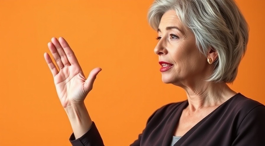 Mature woman confidently speaking abiut bruxism