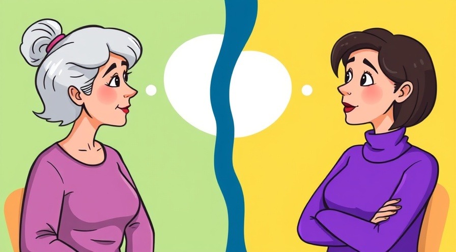 Colorful illustration of women discussing ending therapy, symbolizing mental health journey.