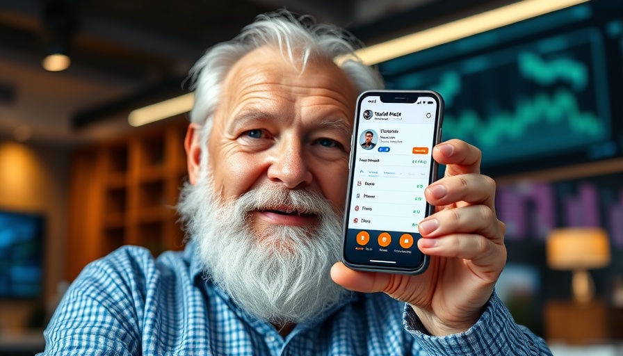 Make Money Online with Just Your iPhone - elderly man with phone and digital earnings.