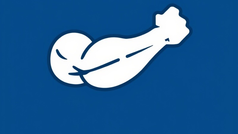 Line icon of a strong arm symbolizing strength and power.