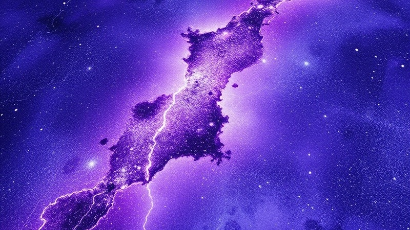 Deep violet galaxy effect epoxy flooring with a stunning design.