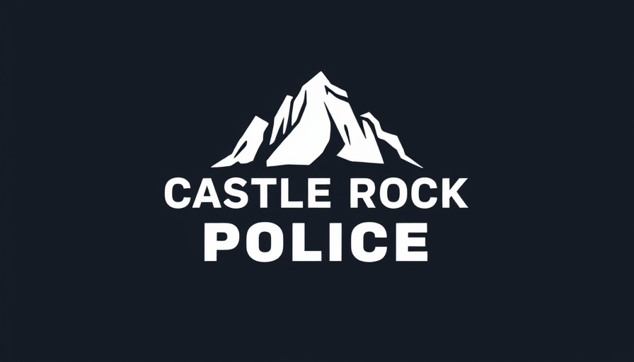 Castle Rock Police logo featuring a rock silhouette with bold text.