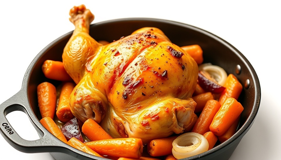 Back to basics cooking techniques featuring a roasted chicken and a cartoon pan.