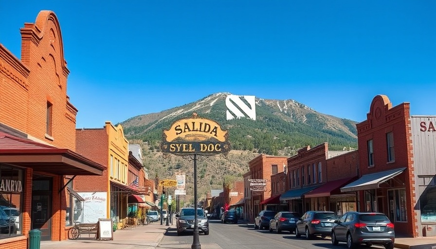 Charming street in Salida Colorado with historic buildings.