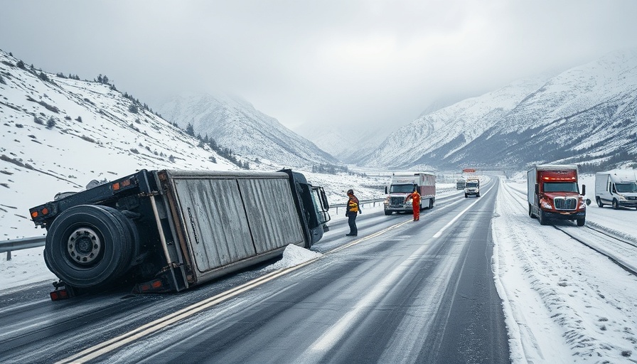 I-70 closures in Colorado: truck accident amid snowy mountains.