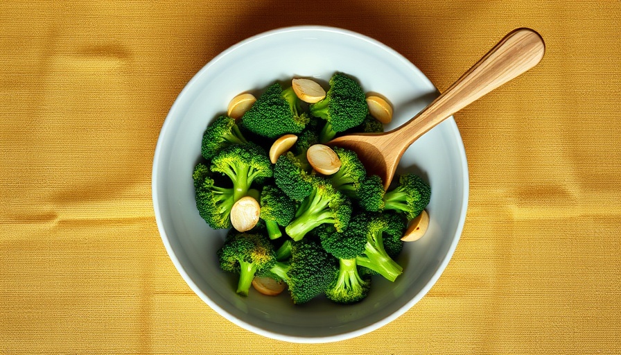 Quick 10-minute broccoli recipe with garlic in a bowl.