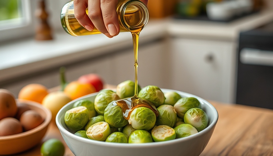 Close-up of olive oil being poured over salad highlighting seed oils health risks