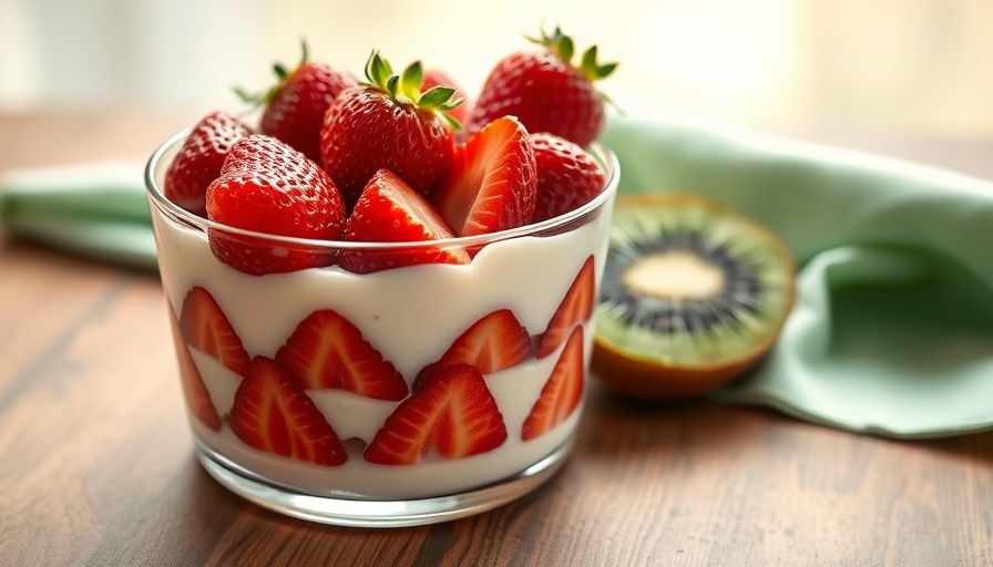 Delicious layered strawberry yogurt parfait, a viral food trend for healthy living.