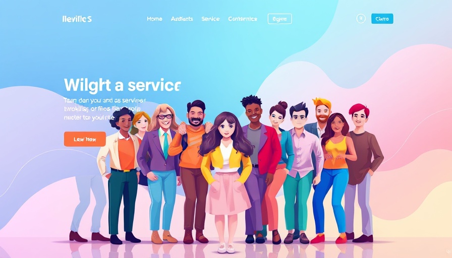 Colorful digital illustration promoting press release service, diverse team concept.