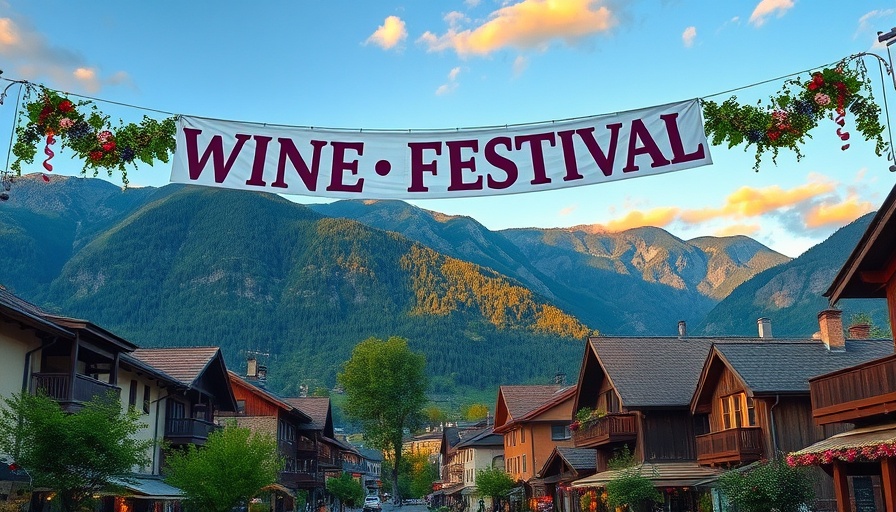 Scenic view of a Colorado wine festival in 2025 with mountain backdrop