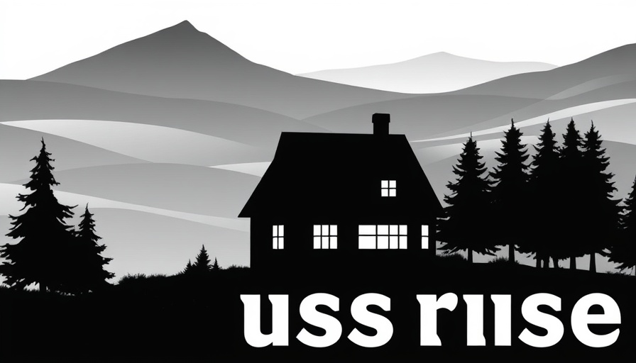 Illustration of Grand County real estate transactions with a house and trees.