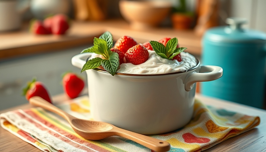 Strawberry coconut cream pot in a glass jar with mint garnish.