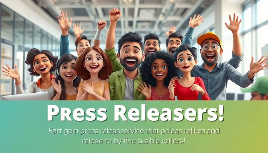 Animated group promoting press release service for Sharing Your News