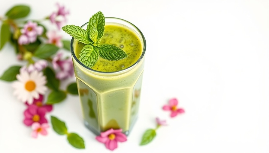 Refreshing green smoothie with mint for Mindful Mother’s Day.