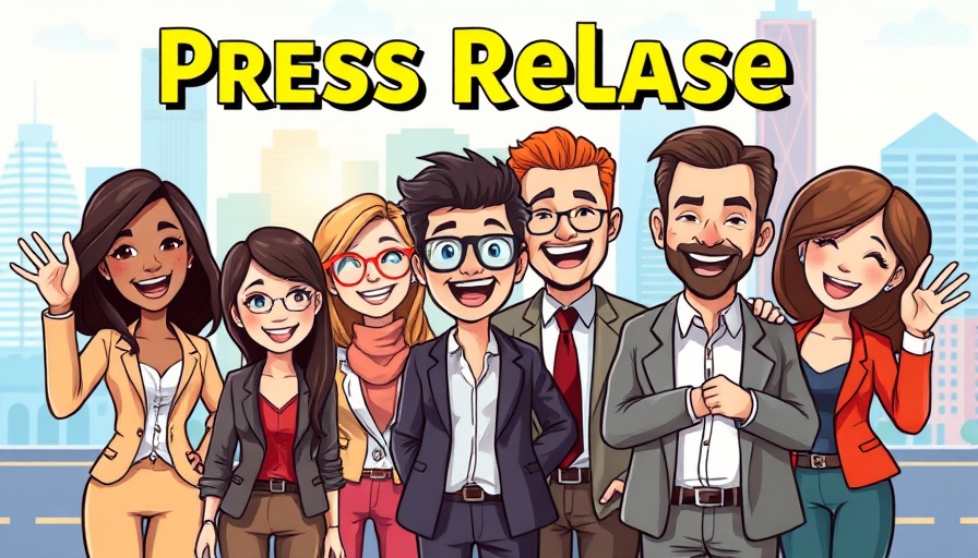 Diverse professionals in press release advertisement, publish your news.