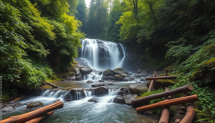 Scenic waterfall hikes near Estes Park with lush forest.