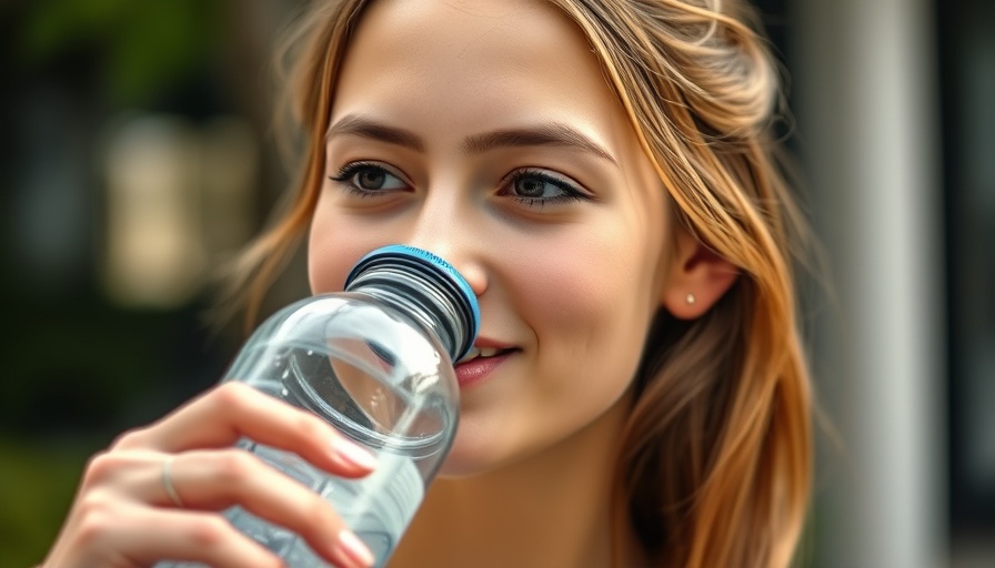 Woman hydrating after exercise, boosting mental health.