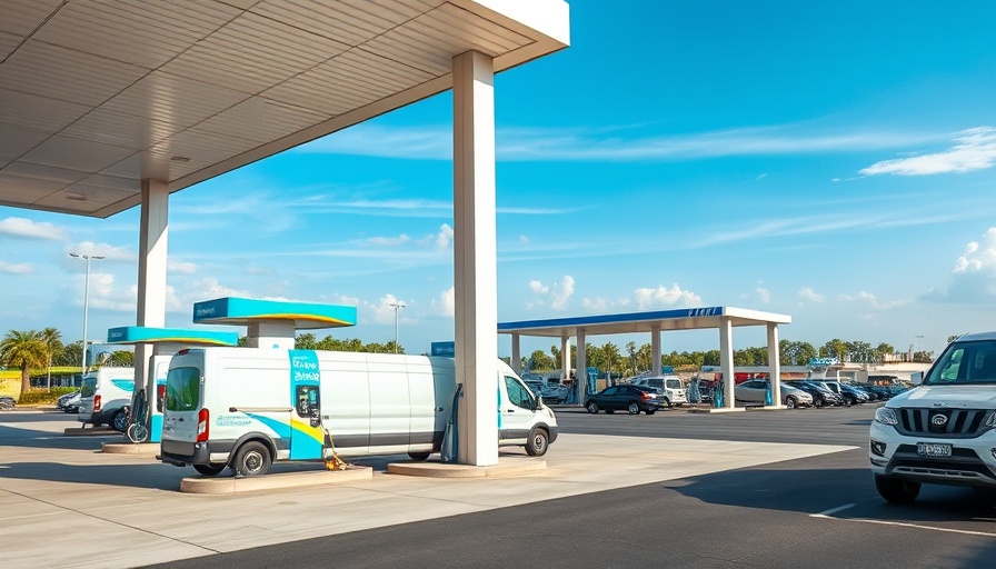Ground Lease Sale of Fuel Center: modern fuel station with vehicles