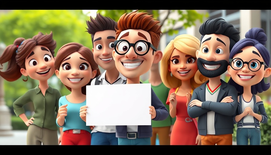 Animated group promoting how to share local news effectively