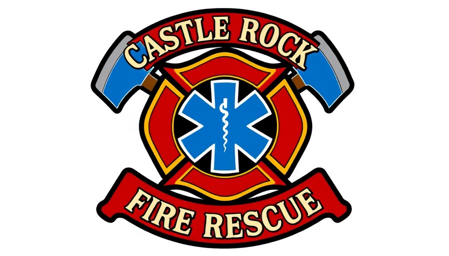 Castle Rock Fire Rescue emblem highlighting fire safety and medical services.