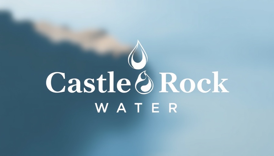 Castle Rock Water logo with stylized droplet design, Protecting Water Quality.