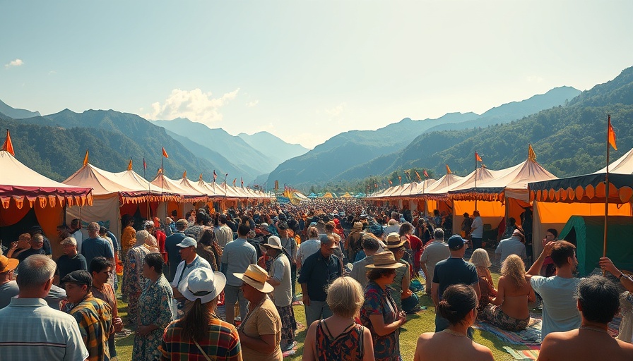 Colorado Summer Festivals: Crowds enjoying a scenic mountain festival.