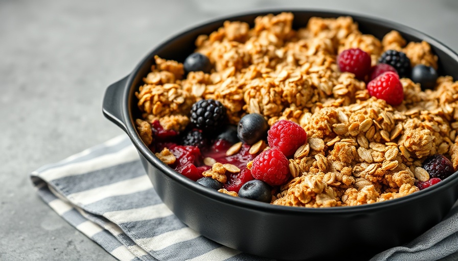 Berry crumble dish on stone surface, popular recipes August 2025.
