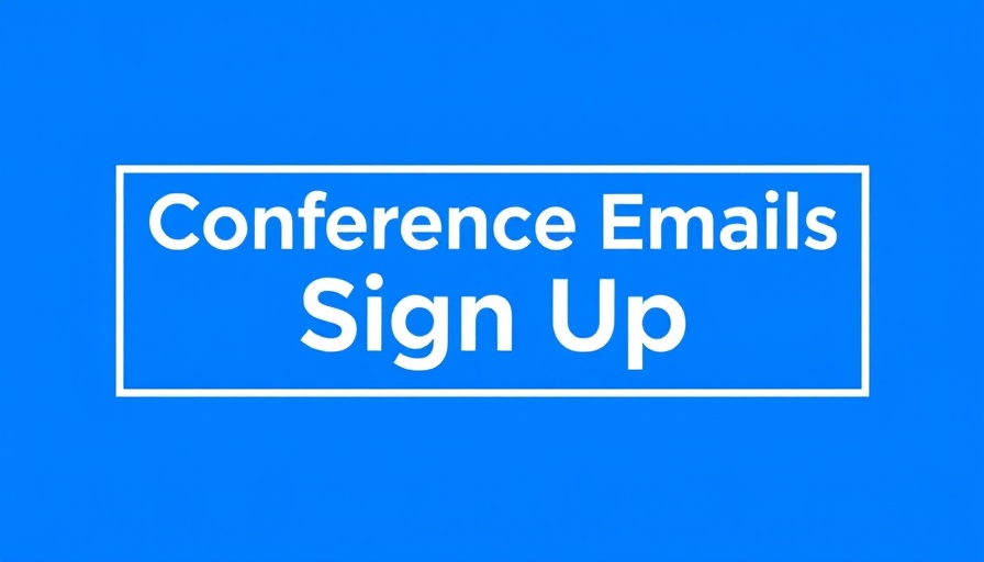 Button with 'Conference Emails Sign Up' text on blue background