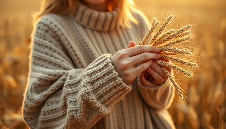 Autumn reset health benefits: Cozy scene with sweater and wheat stalks