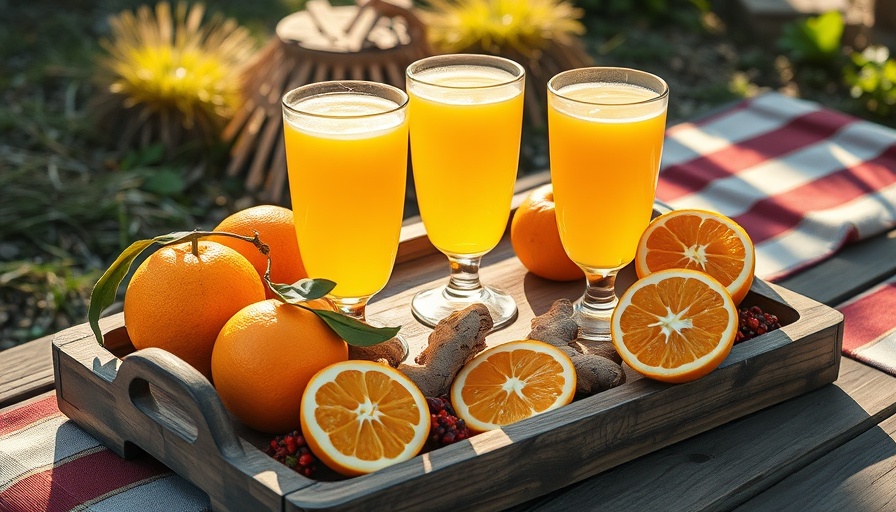 Equinox Morning Elixir with fresh orange juice in morning light.