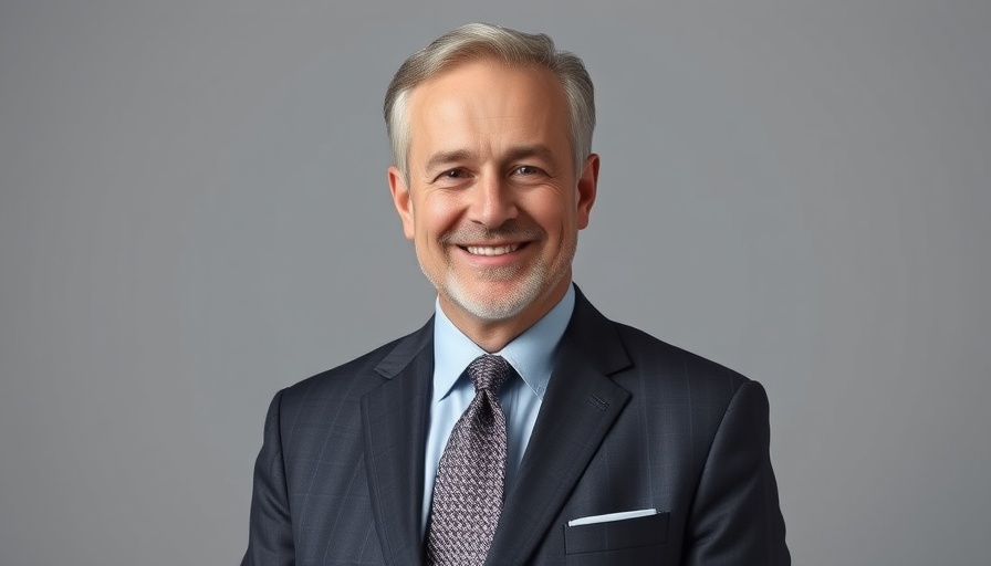 Professional portrait of a middle-aged man in a suit, £5,000 tax rebate for first-time buyers.