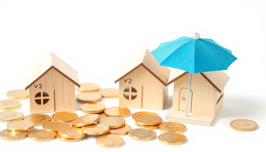 Miniature houses under umbrella with coins - mortgage payment protection insurance