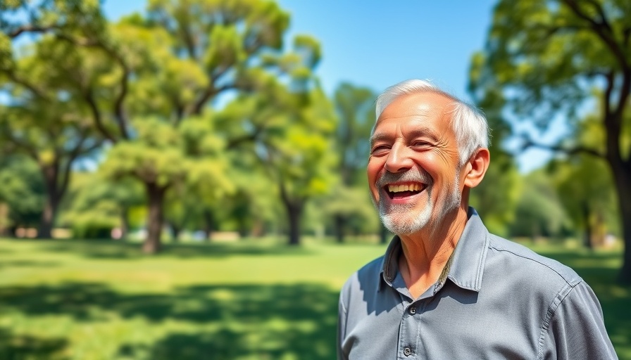 Cheerful man enjoying a sunny day in a green park, RSK shrinking margins concept.