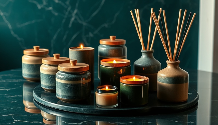 Affordable Luxury Ceramic Candles on a marble table.