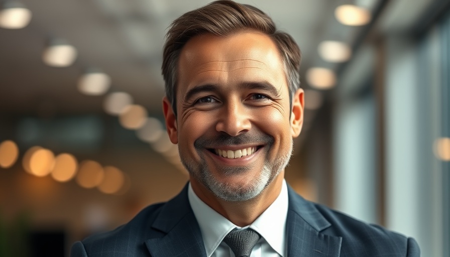 Smiling businessman in suit representing Bowmer and Kirkland digital transformation.