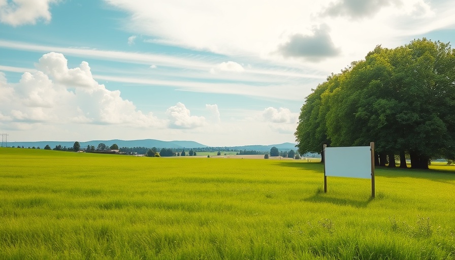 Green field with land for sale sign, related to foreign investors in U.S. housing market.