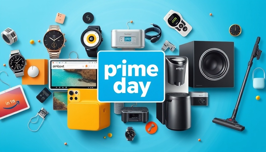 Prime Day deals on electronics and appliances in a vibrant collage.