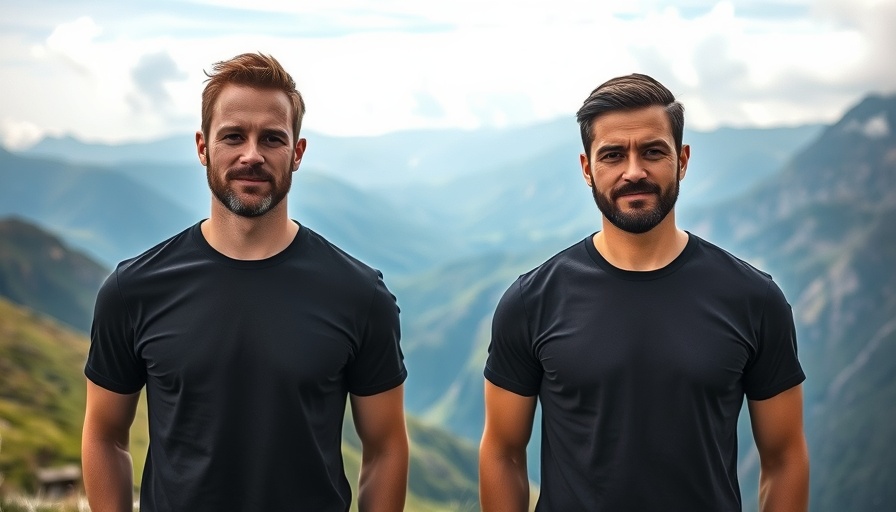 Confident men promoting co-ownership of vacation homes.