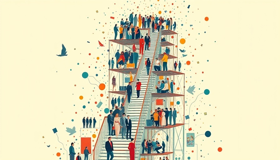 Abstract illustration of social forces in economic behavior, complex structure.